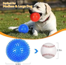 2-Pack 4.5" Squeaky Dog Toy Balls, Floating Dogs Pool Balls, Dog Spiky Balls, Interactive Fetch Toys for Puppy, Dog Chew Toys (4.5", Large Dogs)