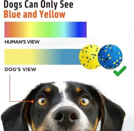 3.9'' Dog Balls Tennis Ball for Aggressive Chewers, Atom Teething Balls Dog Chew Toys for Large Medium Small Dogs and Puppies, 3 Pack