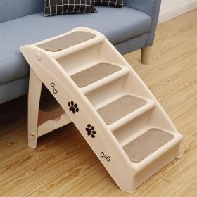 Foldable Dog Ramp Stairs Steps -Tan