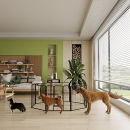 Dog Playpen, 40 Inch 8 Panels Puppy Playpen, Dog Exercise Pen for Large/Medium/Small Dogs, Foldable Dog Pen with Doors for RV, Camping, Yard