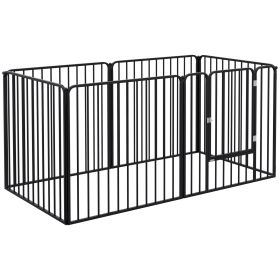 Dog Fence Outdoor 6 Panels 31.5" Height Steel Pet Exercise Pen Indoor, for Small and Medium Dogs