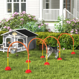 4 Piece Dog Agility Course Backyard Set , Carry Bag (Option: Orange)