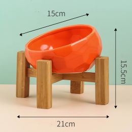 Pet Supplies Bowl Ceramic Cat Bowl Dog Bowl Oblique Mouth (Option: redset)
