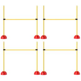4 Piece Dog Agility Course Set With 4 Height Adjustable Dog Agility Jumps, Carry Bag, Yellow (Option: Yellow)