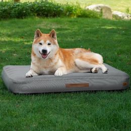 Medium Dog Outdoor Removable And Washable Inflatable Waterproof And Non-slip Dog Bed Summer Pet Travel Mat (Option: Greyxlc)