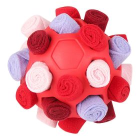 Dog Sniffing Ball Innovative Pet Shaking Training Toys for Pet Training Tooth Cleaning Puppy Chew Relieve Boredom Dog Toy (Color: Red ball-pinkish purple)