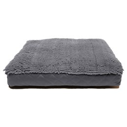 DGS Pet Products Dirty Dog Rectangle Bed Medium Brown 26" x 34" x 4" (Color: Cool Grey, size: Extra Large)