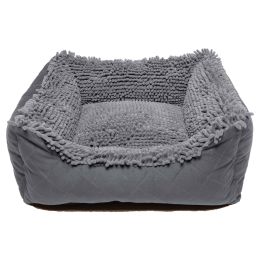 DGS Pet Products Dirty Dog Lounger Bed Small Brown 22" x 20" x 8" (Color: Cool Grey, size: medium)