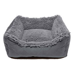 DGS Pet Products Dirty Dog Lounger Bed Small Brown 22" x 20" x 8" (Color: Cool Grey, size: large)