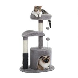 Cat Tree with Natural Sisal Rope Cat Toys for Indoor (Type: Cat Tree, Color: Gray)