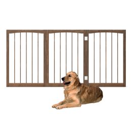 Wooden Pet Fence for Cats Small and Medium Dogs (Type: Pet supplies, Color: Brown)